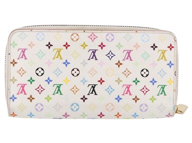 LOUIS VUITTON Monogram Multicolor Zippy Wallet White M60241 LV Auth 192944 Bianco - vista 2
