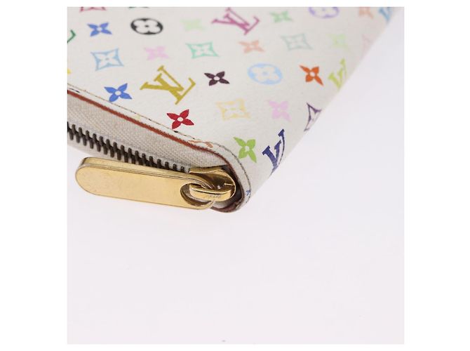 LOUIS VUITTON Monogram Multicolor Zippy Wallet White M60241 LV Auth 192944 Bianco - vista 7