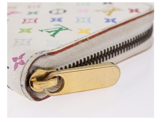 LOUIS VUITTON Monogram Multicolor Zippy Wallet White M60241 LV Auth 192944 Bianco - vista 8
