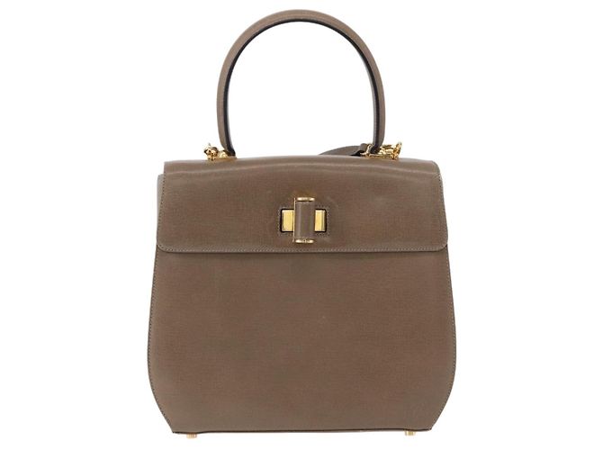 Borsa Salvatore Ferragamo Gancini in Pelle 2way Marrone Oro Auth ka5266 D'oro - vista 13