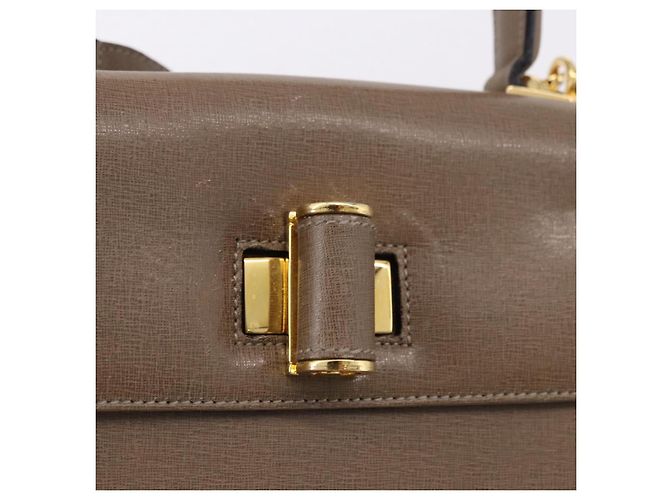 Borsa Salvatore Ferragamo Gancini in Pelle 2way Marrone Oro Auth ka5266 D'oro - vista 19