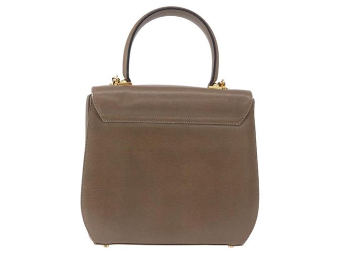 Borsa Salvatore Ferragamo Gancini in Pelle 2way Marrone Oro Auth ka5266 D'oro - vista 2