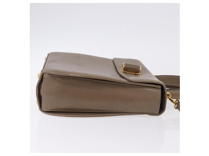 Borsa Salvatore Ferragamo Gancini in Pelle 2way Marrone Oro Auth ka5266 D'oro - vista 3