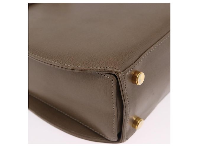 Borsa Salvatore Ferragamo Gancini in Pelle 2way Marrone Oro Auth ka5266 D'oro - vista 9