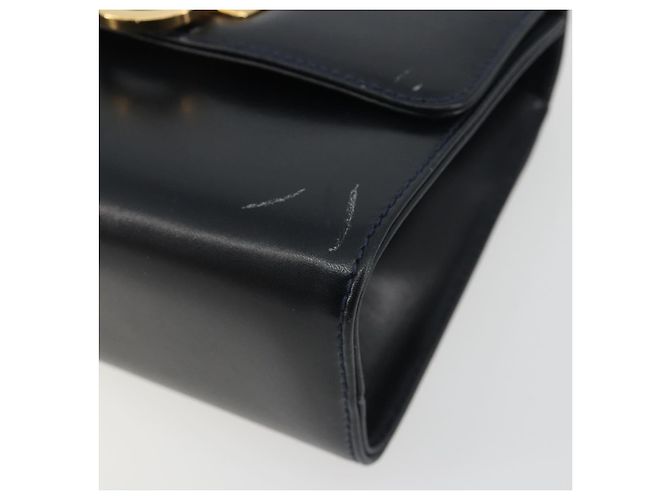 Borsa a tracolla Salvatore Ferragamo Gancini in pelle blu navy e oro Auth BA14387 D'oro - vista 14