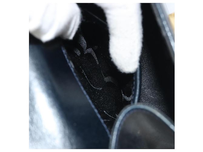 Borsa a tracolla Salvatore Ferragamo Gancini in pelle blu navy e oro Auth BA14387 D'oro - vista 21