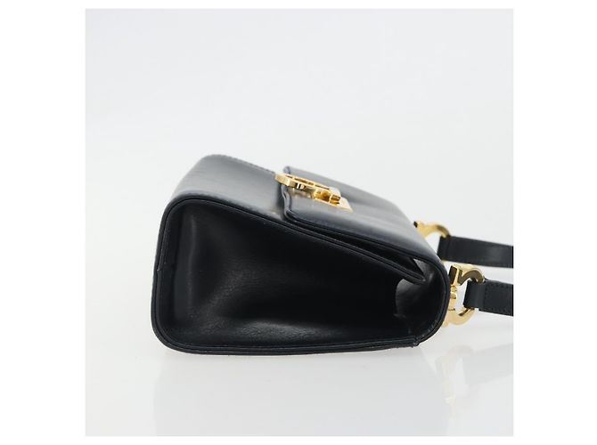 Borsa a tracolla Salvatore Ferragamo Gancini in pelle blu navy e oro Auth BA14387 D'oro - vista 3