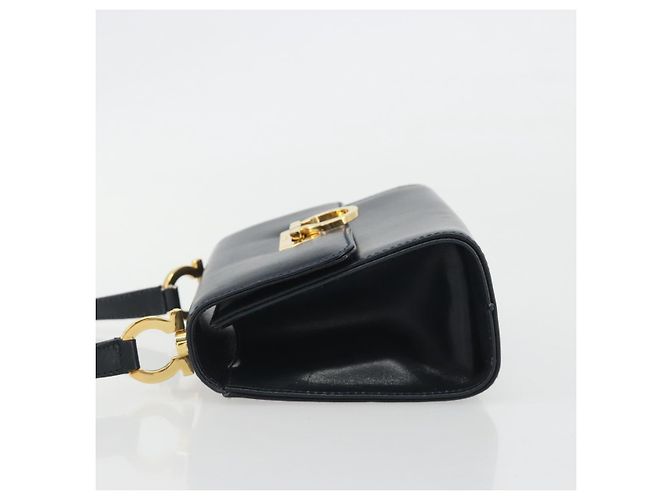 Borsa a tracolla Salvatore Ferragamo Gancini in pelle blu navy e oro Auth BA14387 D'oro - vista 4