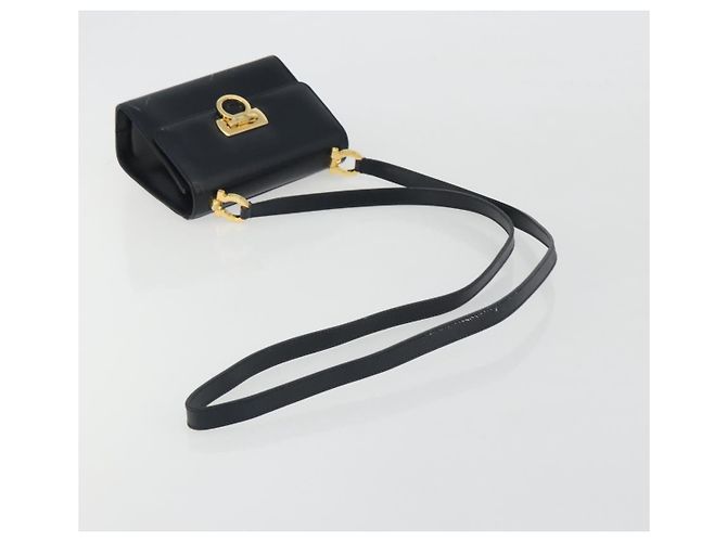 Borsa a tracolla Salvatore Ferragamo Gancini in pelle blu navy e oro Auth BA14387 D'oro - vista 7