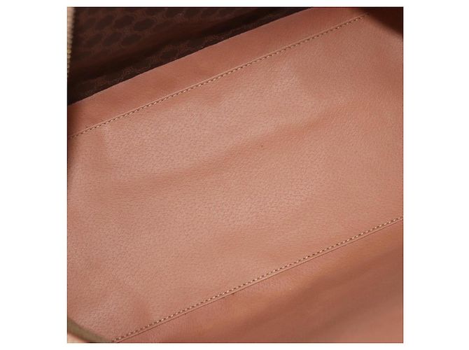 Céline Borsa Boston CELINE in tela Macadam PVC Pelle Marrone Oro Auth bs36061V D'oro - vista 10