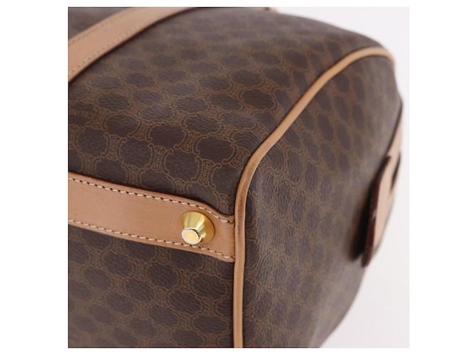 Céline Borsa Boston CELINE in tela Macadam PVC Pelle Marrone Oro Auth bs36061V D'oro - vista 14