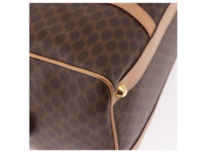 Céline Borsa Boston CELINE in tela Macadam PVC Pelle Marrone Oro Auth bs36061V D'oro - vista 15