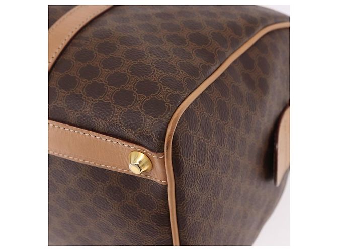 Céline Borsa Boston CELINE in tela Macadam PVC Pelle Marrone Oro Auth bs36061V D'oro - vista 16