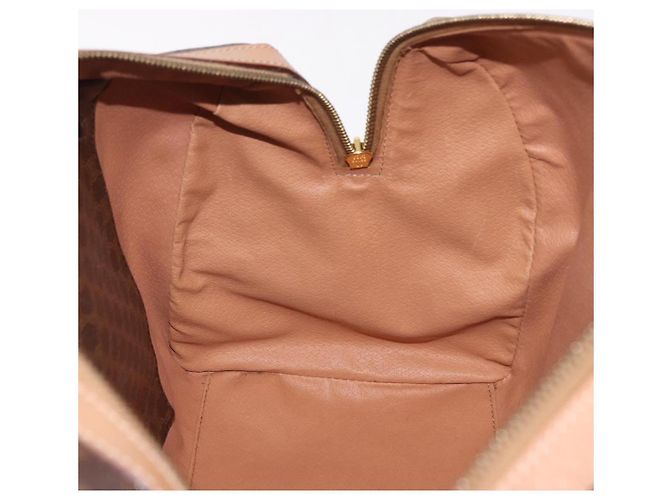 Céline Borsa Boston CELINE in tela Macadam PVC Pelle Marrone Oro Auth bs36061V D'oro - vista 18