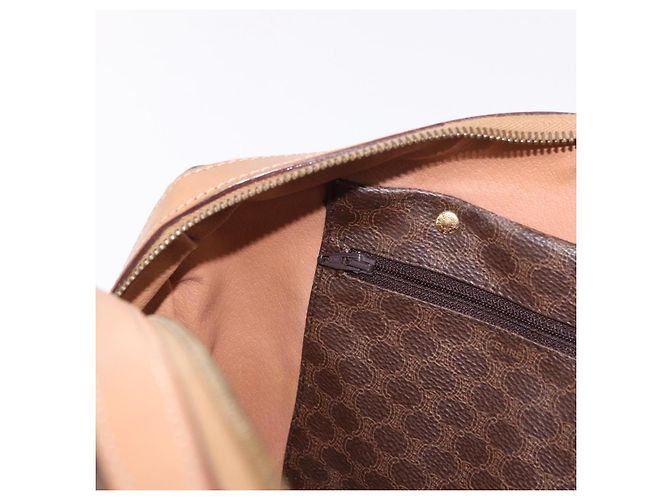 Céline Borsa Boston CELINE in tela Macadam PVC Pelle Marrone Oro Auth bs36061V D'oro - vista 20