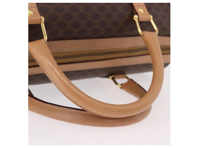 Céline Borsa Boston CELINE in tela Macadam PVC Pelle Marrone Oro Auth bs36061V D'oro - vista 7