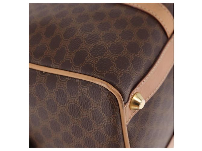 Céline Borsa Boston CELINE in tela Macadam PVC Pelle Marrone Oro Auth bs36061V D'oro - vista 9
