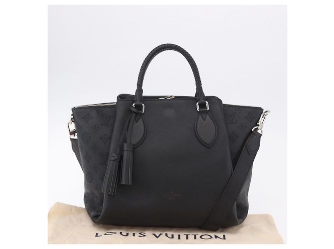 LOUIS VUITTON Mahina Omea Hand Bag Leather Black M55029 LV Auth ka5288V Nero - vista 12