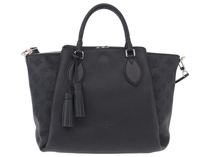 LOUIS VUITTON Mahina Omea Hand Bag Leather Black M55029 LV Auth ka5288V Nero - vista 13