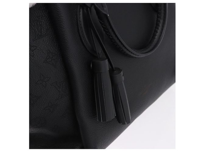 LOUIS VUITTON Mahina Omea Hand Bag Leather Black M55029 LV Auth ka5288V Nero - vista 19