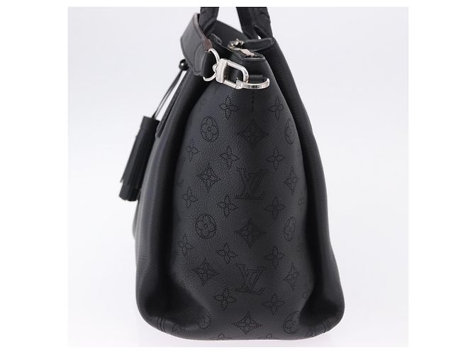 LOUIS VUITTON Mahina Omea Hand Bag Leather Black M55029 LV Auth ka5288V Nero - vista 3