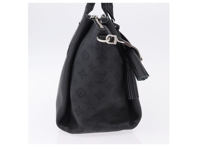 LOUIS VUITTON Mahina Omea Hand Bag Leather Black M55029 LV Auth ka5288V Nero - vista 4