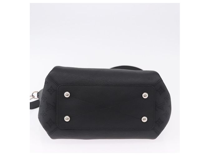 LOUIS VUITTON Mahina Omea Hand Bag Leather Black M55029 LV Auth ka5288V Nero - vista 5