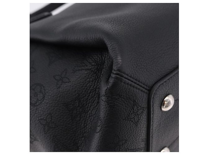 LOUIS VUITTON Mahina Omea Hand Bag Leather Black M55029 LV Auth ka5288V Nero - vista 9