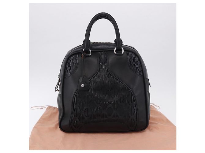 Borsa Miu Miu in pelle blu navy e argento Auth BA14365A - vista 12