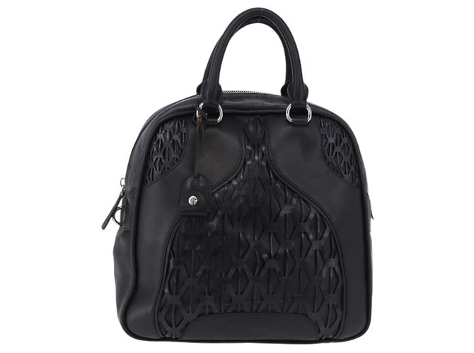 Borsa Miu Miu in pelle blu navy e argento Auth BA14365A - vista 13