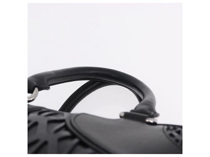 Borsa Miu Miu in pelle blu navy e argento Auth BA14365A - vista 14