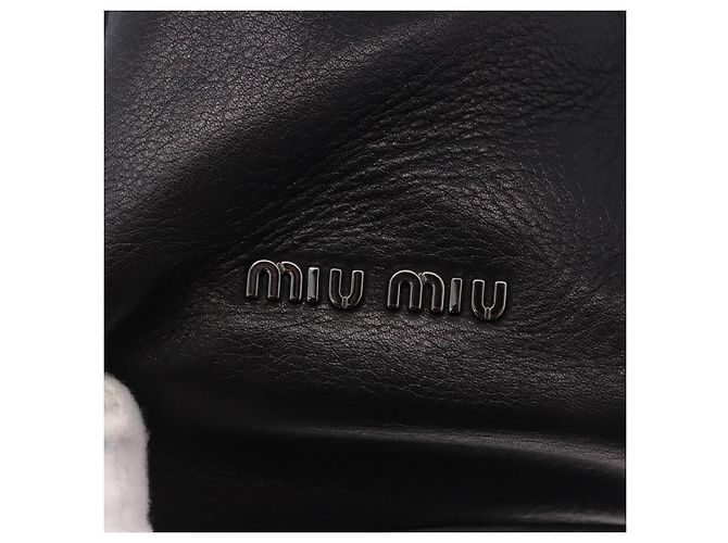 Borsa Miu Miu in pelle blu navy e argento Auth BA14365A - vista 18
