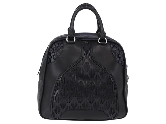 Borsa Miu Miu in pelle blu navy e argento Auth BA14365A - vista 2