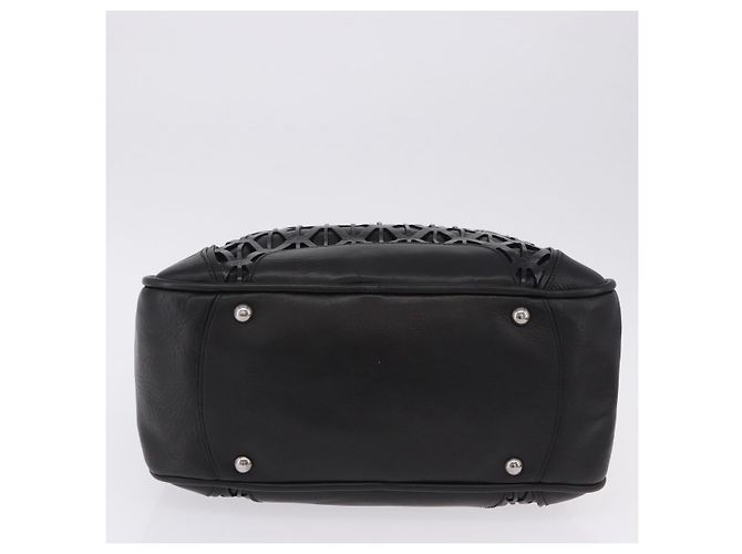 Borsa Miu Miu in pelle blu navy e argento Auth BA14365A - vista 5