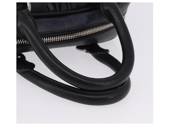 Borsa Miu Miu in pelle blu navy e argento Auth BA14365A - vista 7