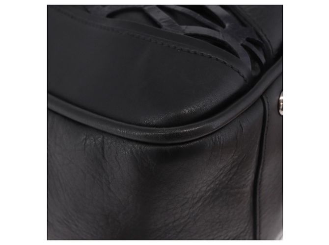 Borsa Miu Miu in pelle blu navy e argento Auth BA14365A - vista 8