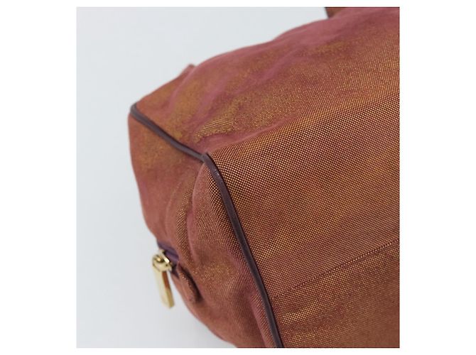 LOEWE Handtasche aus Canvas Violett mit Goldton Auth 192763A Lila - Ansicht 14