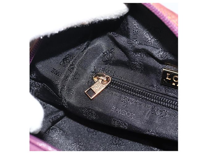 LOEWE Handtasche aus Canvas Violett mit Goldton Auth 192763A Lila - Ansicht 21