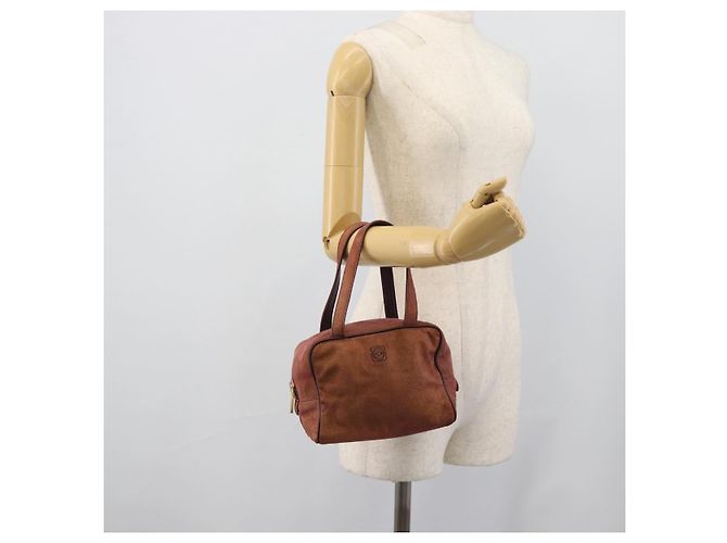 LOEWE Handtasche aus Canvas Violett mit Goldton Auth 192763A Lila - Ansicht 23