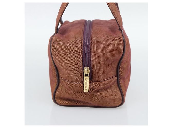 LOEWE Handtasche aus Canvas Violett mit Goldton Auth 192763A Lila - Ansicht 3