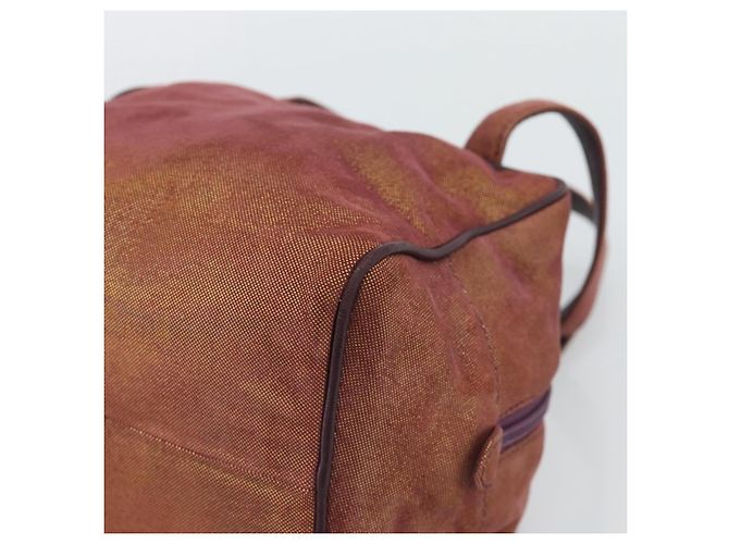 LOEWE Handtasche aus Canvas Violett mit Goldton Auth 192763A Lila - Ansicht 9