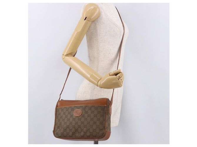 Borsa a Spalla GUCCI GG Canvas Beige Oro Auth ep15115 D'oro - vista 25