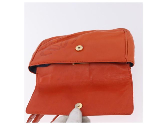 LOEWE Anagram Waist bag Leather Orange Gold Auth bs36195A Dorado Naranja - vista 10