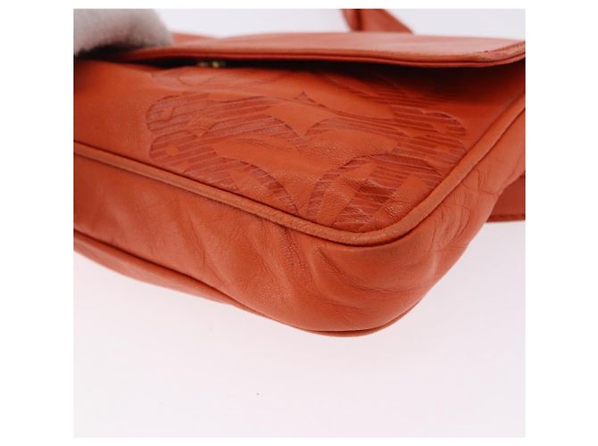 LOEWE Anagram Waist bag Leather Orange Gold Auth bs36195A Dorado Naranja - vista 15