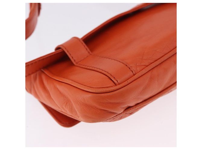 LOEWE Anagram Waist bag Leather Orange Gold Auth bs36195A Dorado Naranja - vista 16