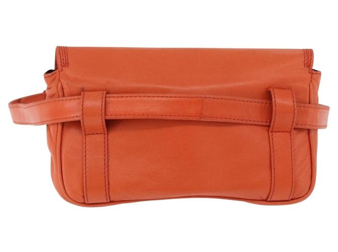 LOEWE Anagram Waist bag Leather Orange Gold Auth bs36195A Dorado Naranja - vista 2