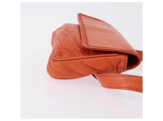 LOEWE Anagram Waist bag Leather Orange Gold Auth bs36195A Dorado Naranja - vista 3