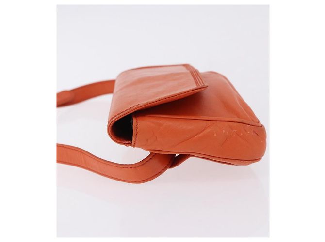LOEWE Anagram Waist bag Leather Orange Gold Auth bs36195A Dorado Naranja - vista 4