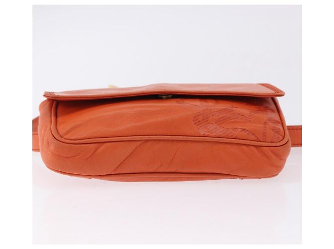 LOEWE Anagram Waist bag Leather Orange Gold Auth bs36195A Dorado Naranja - vista 6