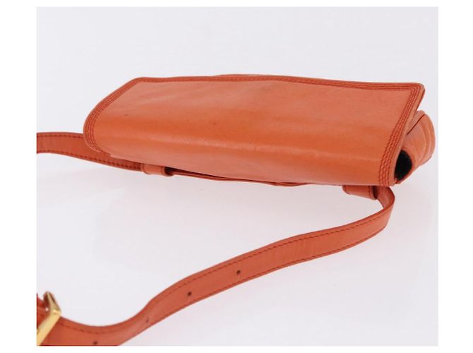 LOEWE Anagram Waist bag Leather Orange Gold Auth bs36195A Dorado Naranja - vista 7